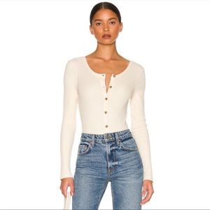 Lovers + Friends Ivory Rain long sleeve Bodysuit